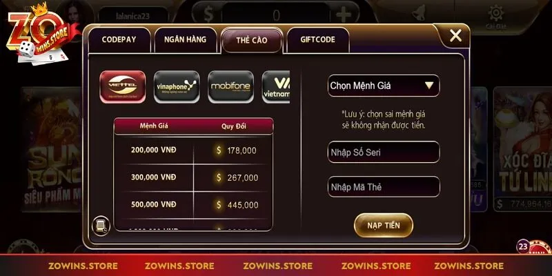 Cần lấy thông tin nạp mới nhất để thanh toán đúng địa chỉ